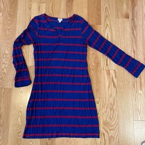 Hayley | blue and red long sleeve soft dress size M